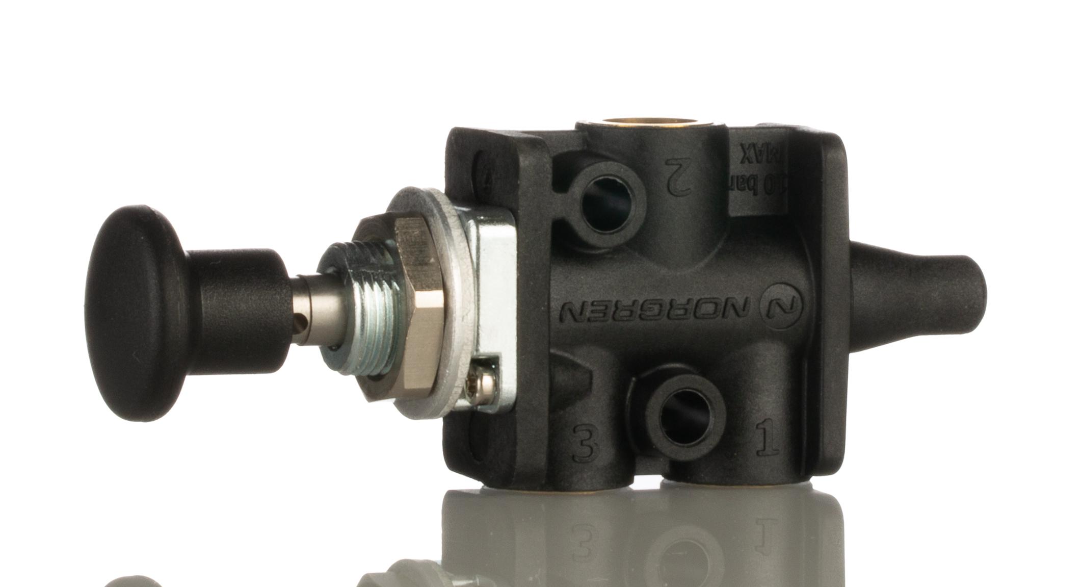 Norgren Knob 3/2 Pneumatic Manual Control Valve 03 Series, G 1/8, 1/8in, III B