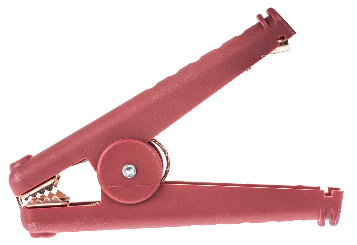 Mueller Electric Crocodile Clip, Copper Contact, 300A, Red