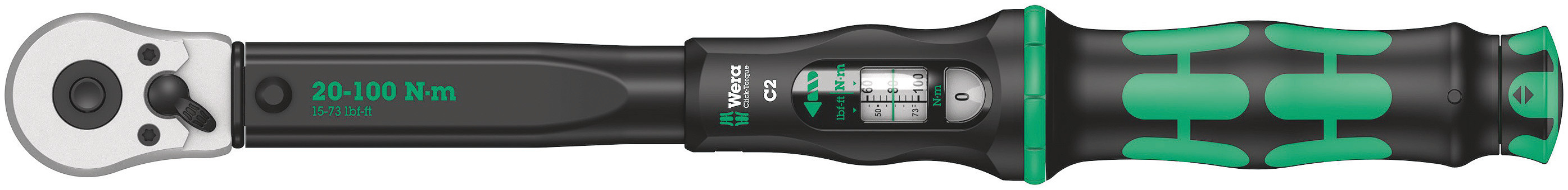 Wera Click-Torque C 2 Click Torque Wrench, 20 → 100Nm, 1/2 in Drive, Square Drive