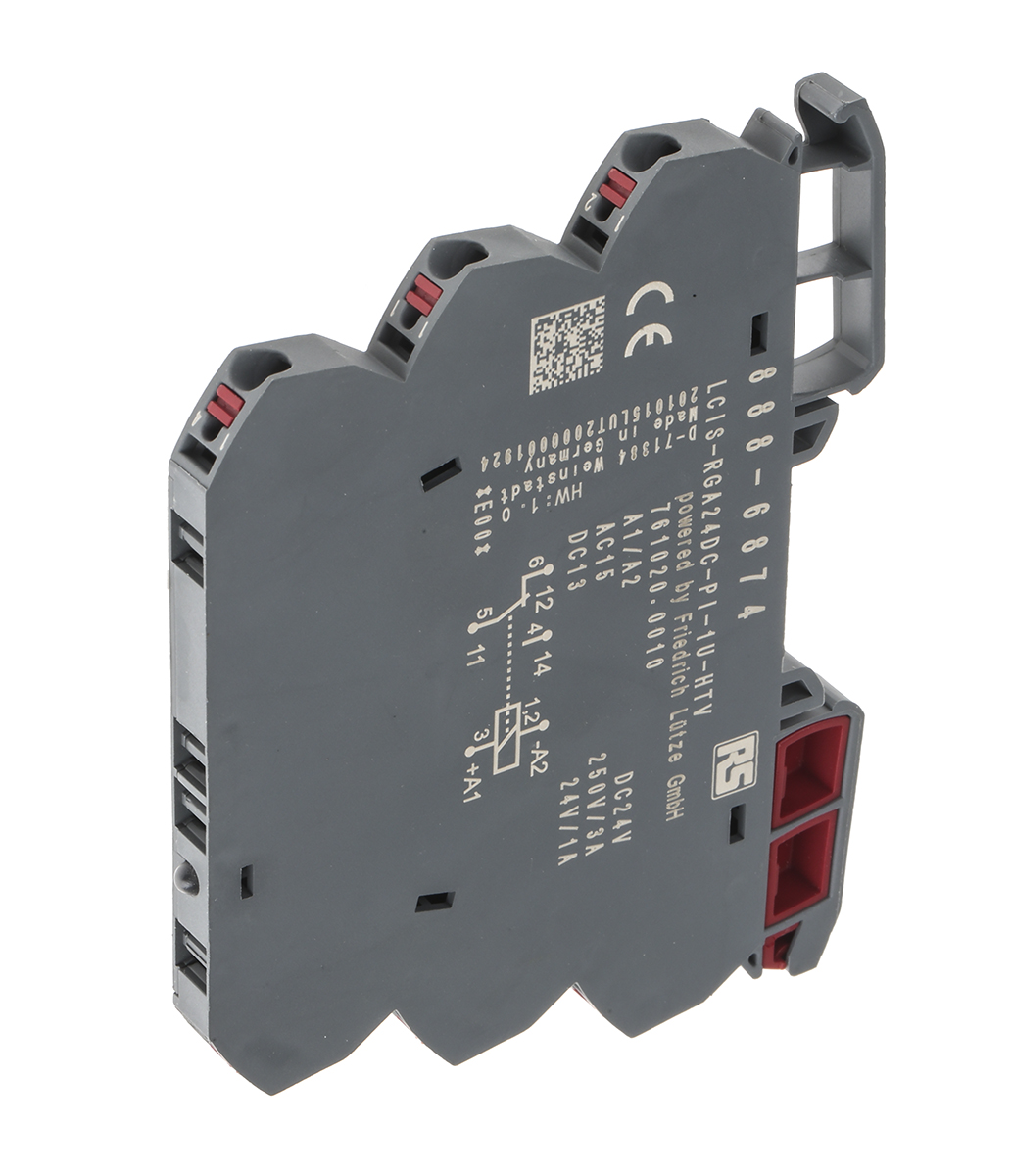 RS PRO Interface Relay, DIN Rail Mount, 24V dc Coil, SPDT, 1-Pole
