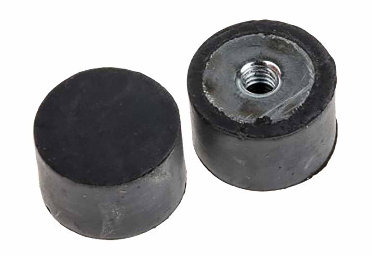 RS PRO Cylindrical M4 Anti Vibration Mount, Female Buffer Foot with 13.44kg Compression Load