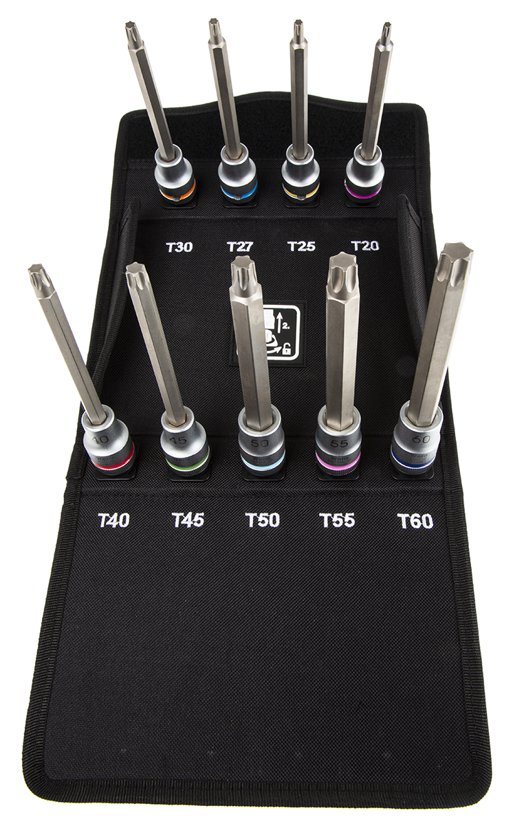 Wera 9-Piece 1/2 in Bit Socket Set , Torx Bit
