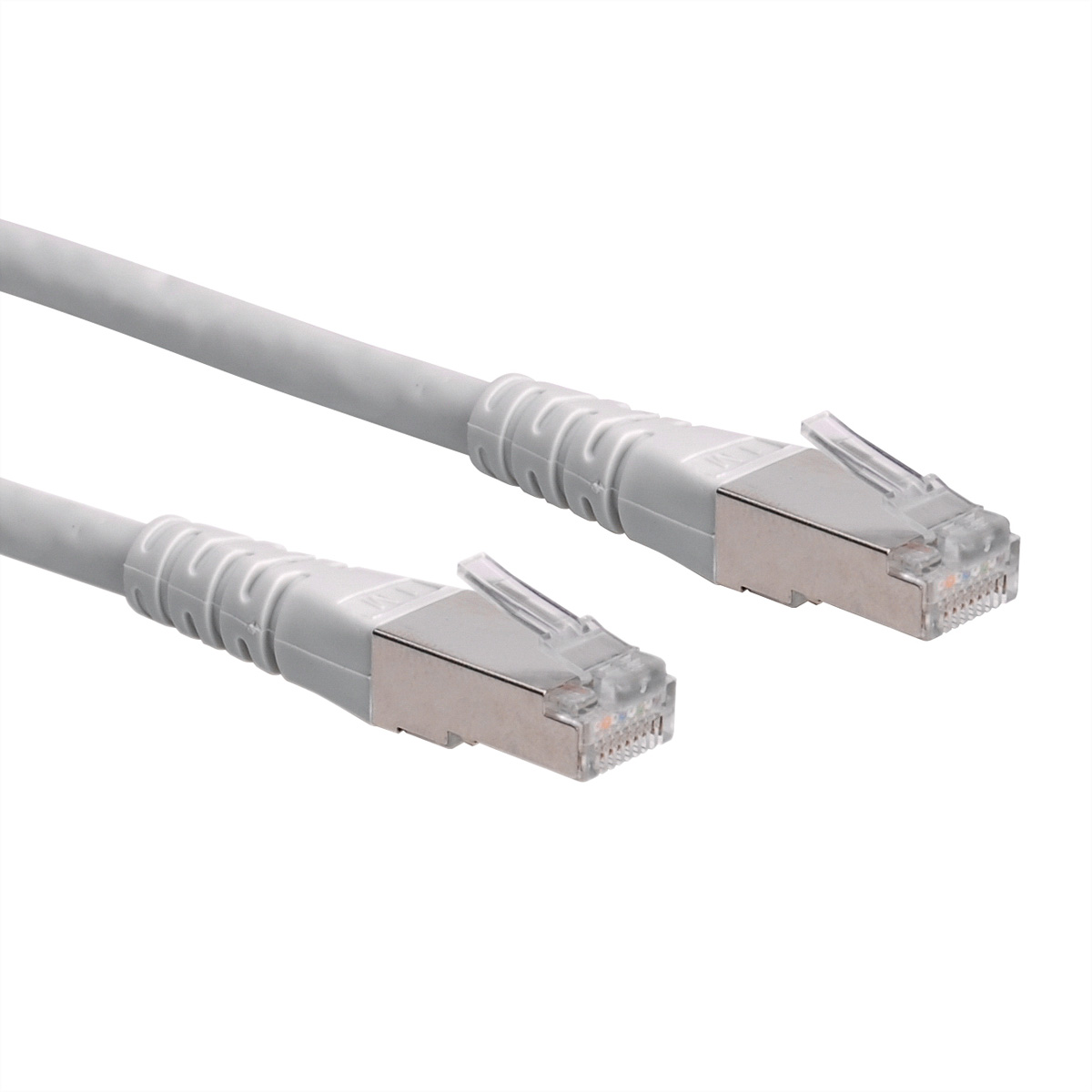 Roline, 2m Cat6, Grey RJ45 to Male RJ45 Male, S/FTP, Terminated PVC Sheath