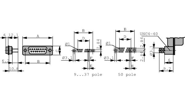 Deltron Connectors DTS 8 Way Horizontal D-sub Connector Plug, 2.74mm Pitch