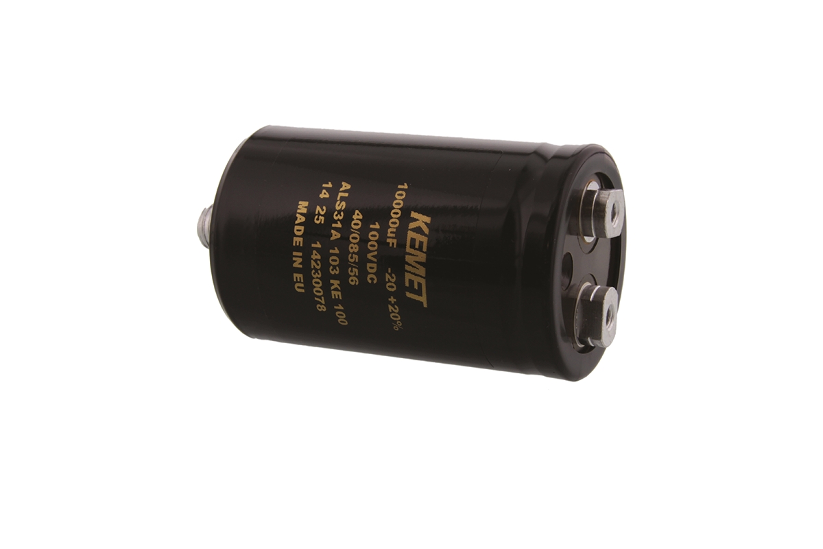 KEMET 10000μF Aluminium Electrolytic Capacitor 100V dc, Screw Terminal - ALS31A103KE100