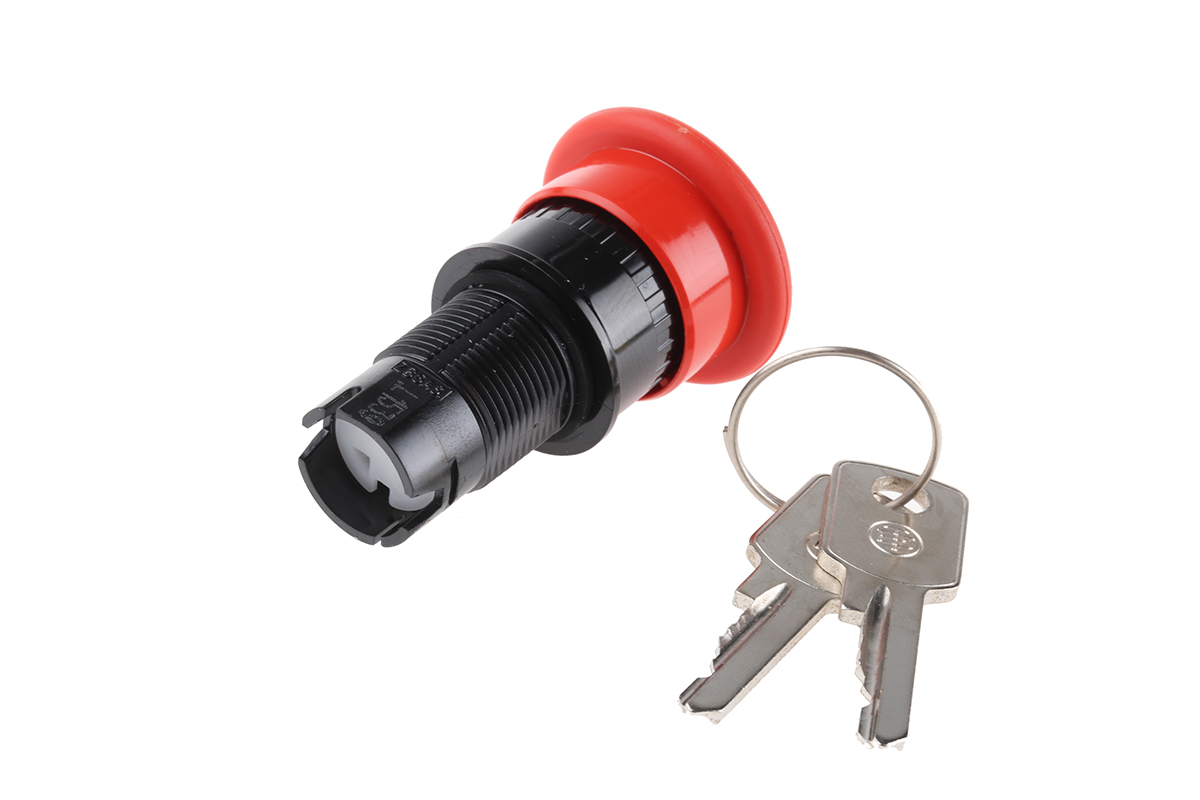 Schneider Electric Harmony XB6 Series Key Release Emergency Stop Push Button, Panel Mount, 16mm Cutout, IP65