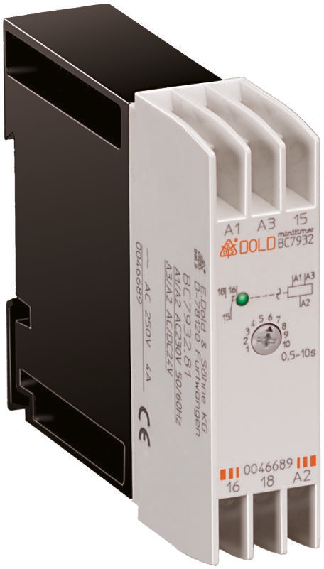 Dold BC7932N Series DIN Rail Mount Timer Relay, 24V ac, 1-Contact, 0.5 → 10s, 1-Function, SPDT