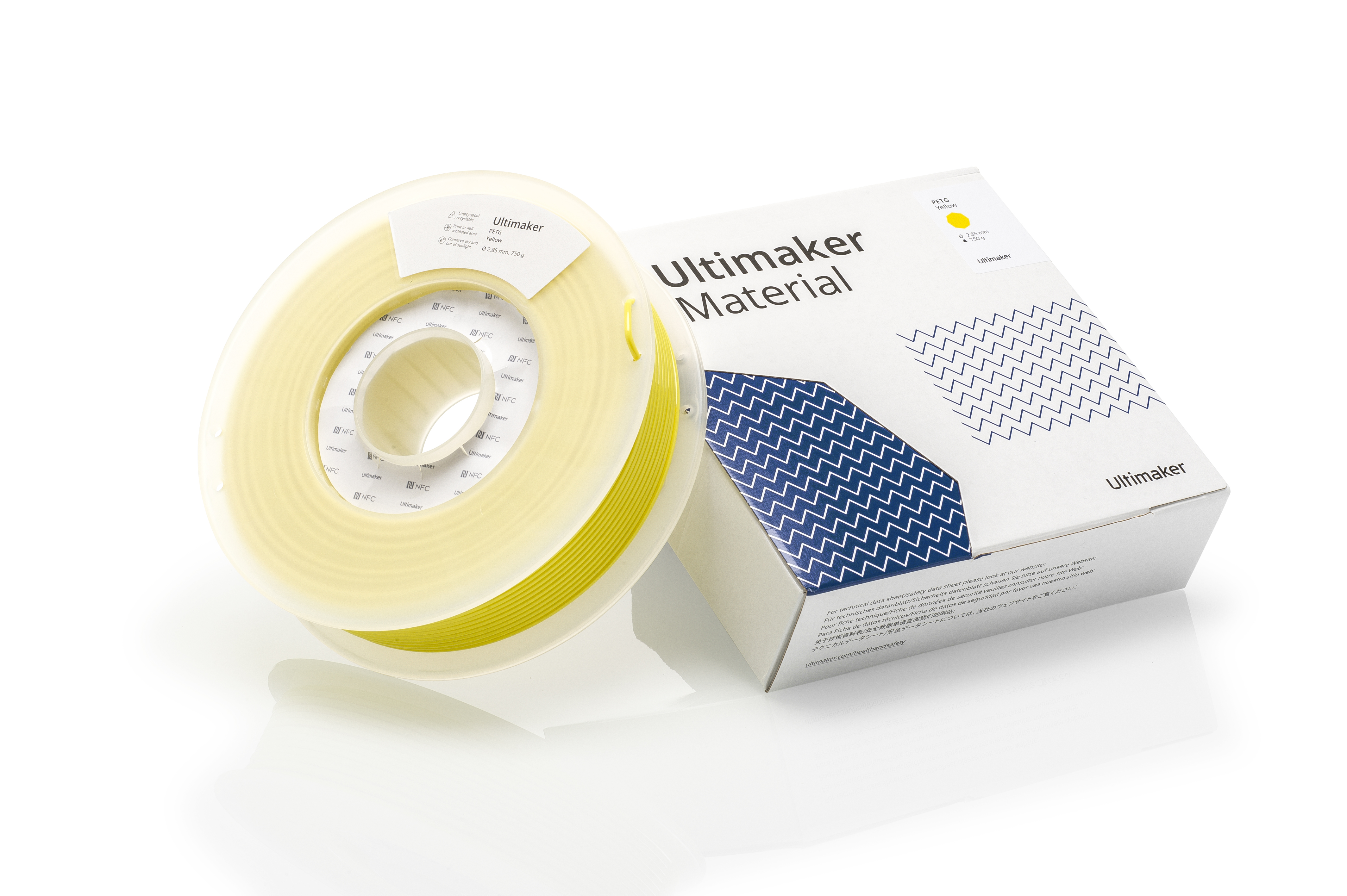 Ultimaker 2.85mm Yellow PET-G 3D Printer Filament, 750g