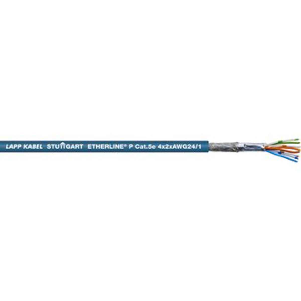 LappETHERLINE, 50m Cat5e, Blue, SF/UTP Shielded, Unterminated PUR Sheath