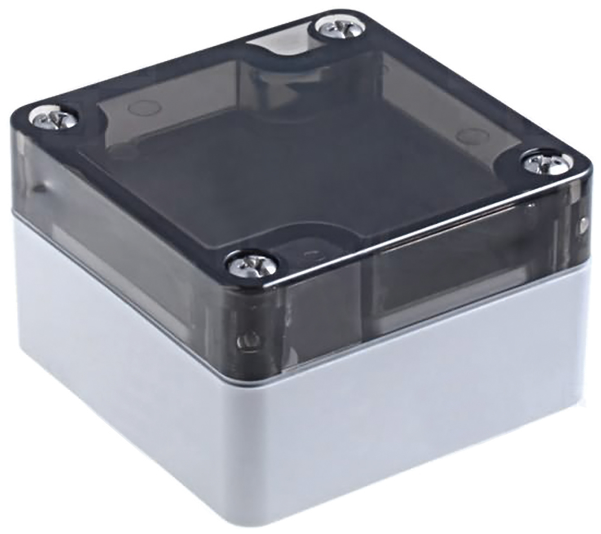 Hammond 1554 Series Grey Polycarbonate Enclosure, IP68, Smoked Transparent Lid, 66 x 66 x 40.6mm