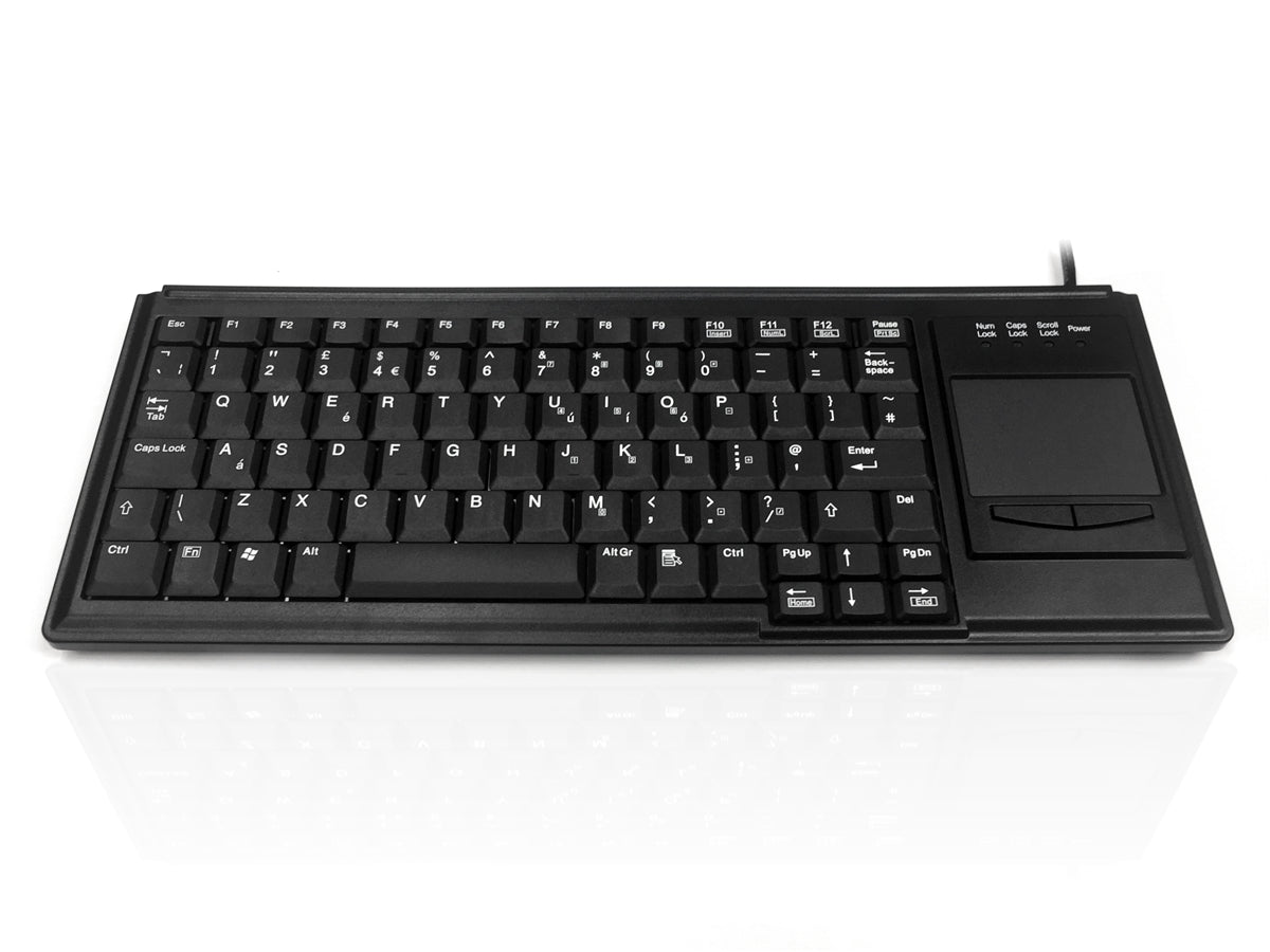 Ceratech KYB500-K82B Wired USB Touchpad Keyboard, QWERTY (UK), Black