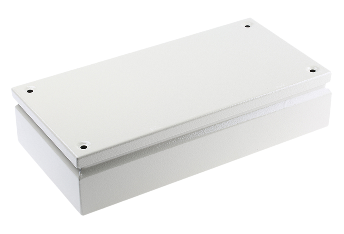 RS PRO Grey Steel Junction Box, IP66, 400 x 200 x 80mm