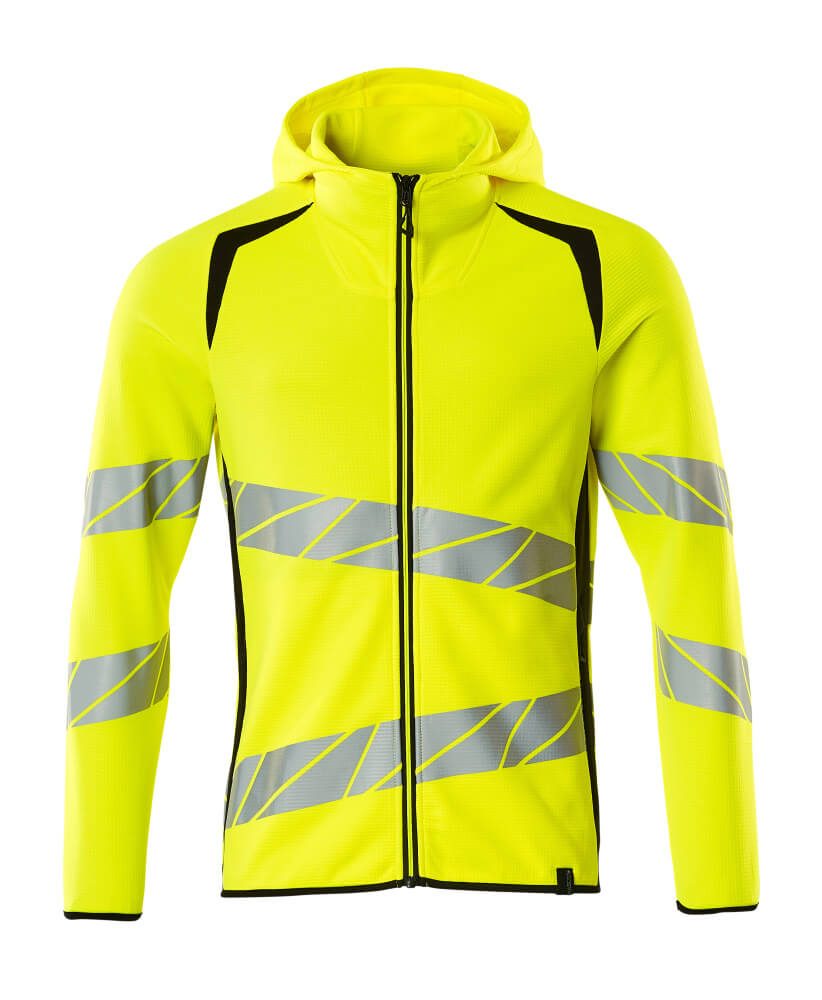 Mascot Workwear Yellow/Black Unisex Hi Vis Hoodie, XL
