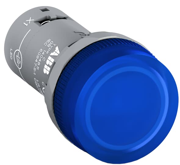 ABB, CL, Panel Mount Blue Pilot Light, 22.5mm Cutout, IP66, Round, 230V