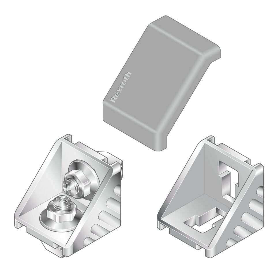 Bosch Rexroth M8 Angle Bracket, Connecting Component, Strut Profile 40 mm, Groove Size 10mm