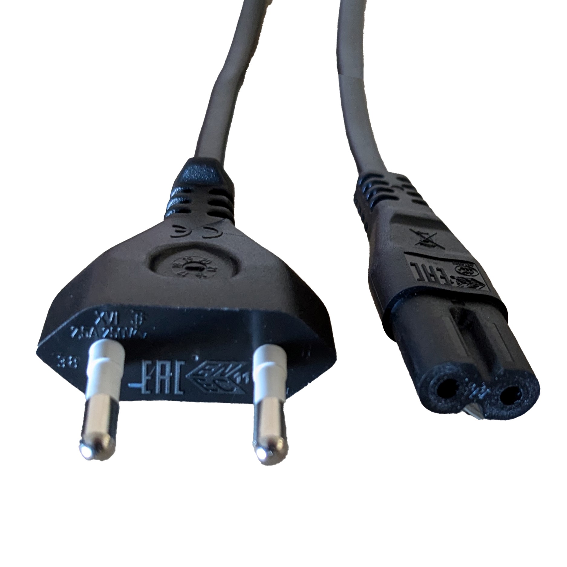 RS PRO Straight IEC C7 Socket to Straight Plug Power Cord, 500mm