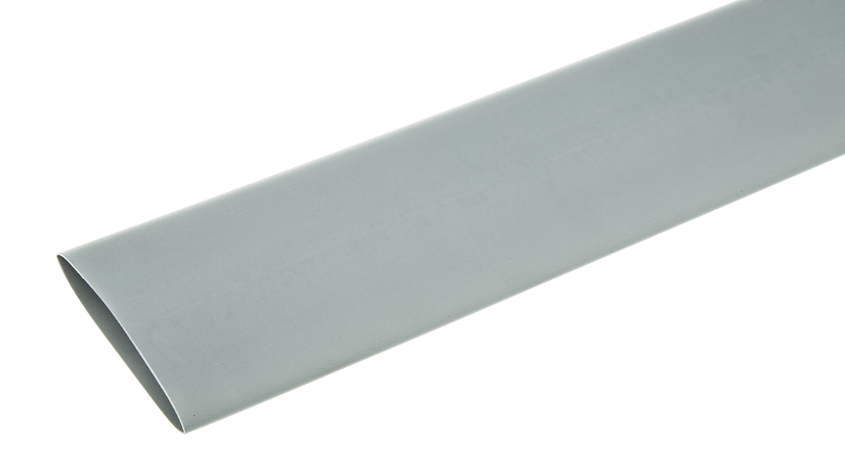 TE Connectivity Heat Shrink Tubing, Grey 38mm Sleeve Dia. x 1.2m Length 2:1 Ratio, RNF-100 Series