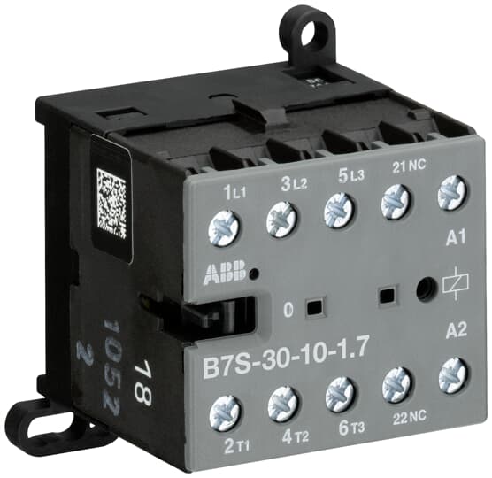 ABB B7S-30-10-2.8 B Contactor, 220 Va ac, 690 Va ac, V dc, V dc Coil, 3-Pole, 20 A, 5.5 kW, 3NO