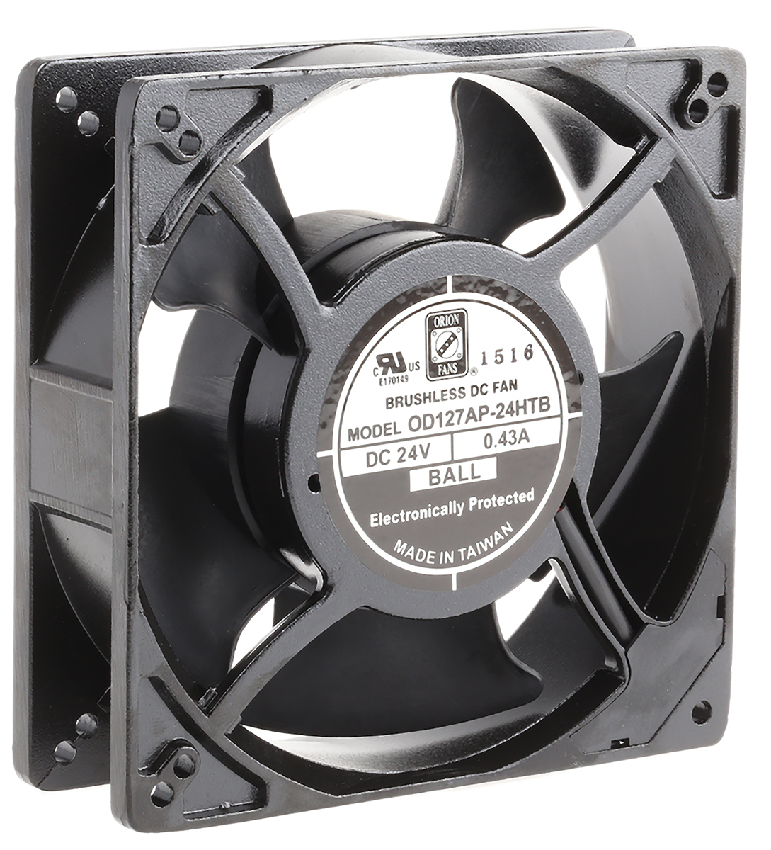 RS PRO Axial Fan, 24 V dc, DC Operation, 237.9m³/h, 5.52W, 430mA Max, 127 x 127 x 38mm