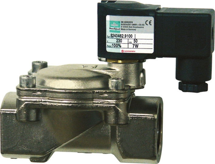 Buschjost Solenoid Valve 8240000.9101.23050, 2 Port, NC, 230 V ac, G1/4 to G2