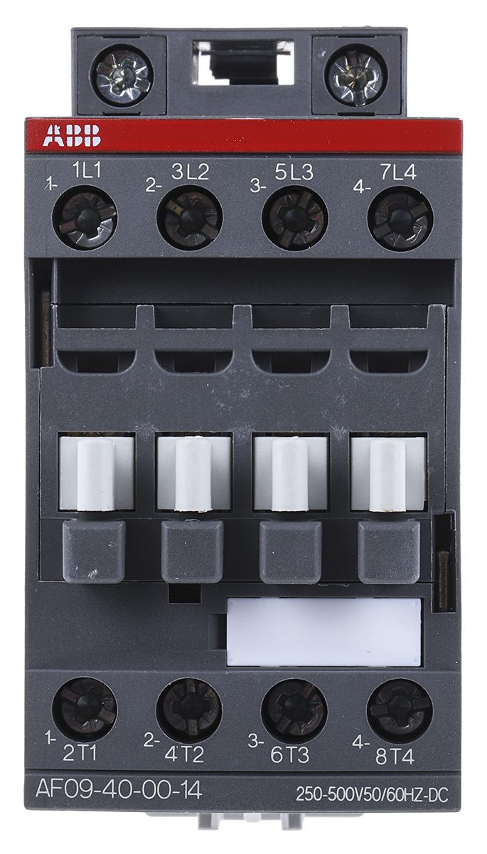 ABB AF09 Contactor, 250/500 V ac/dc Coil, 4-Pole, 25 A, 4 kW 500 V, 4 NO, 690V