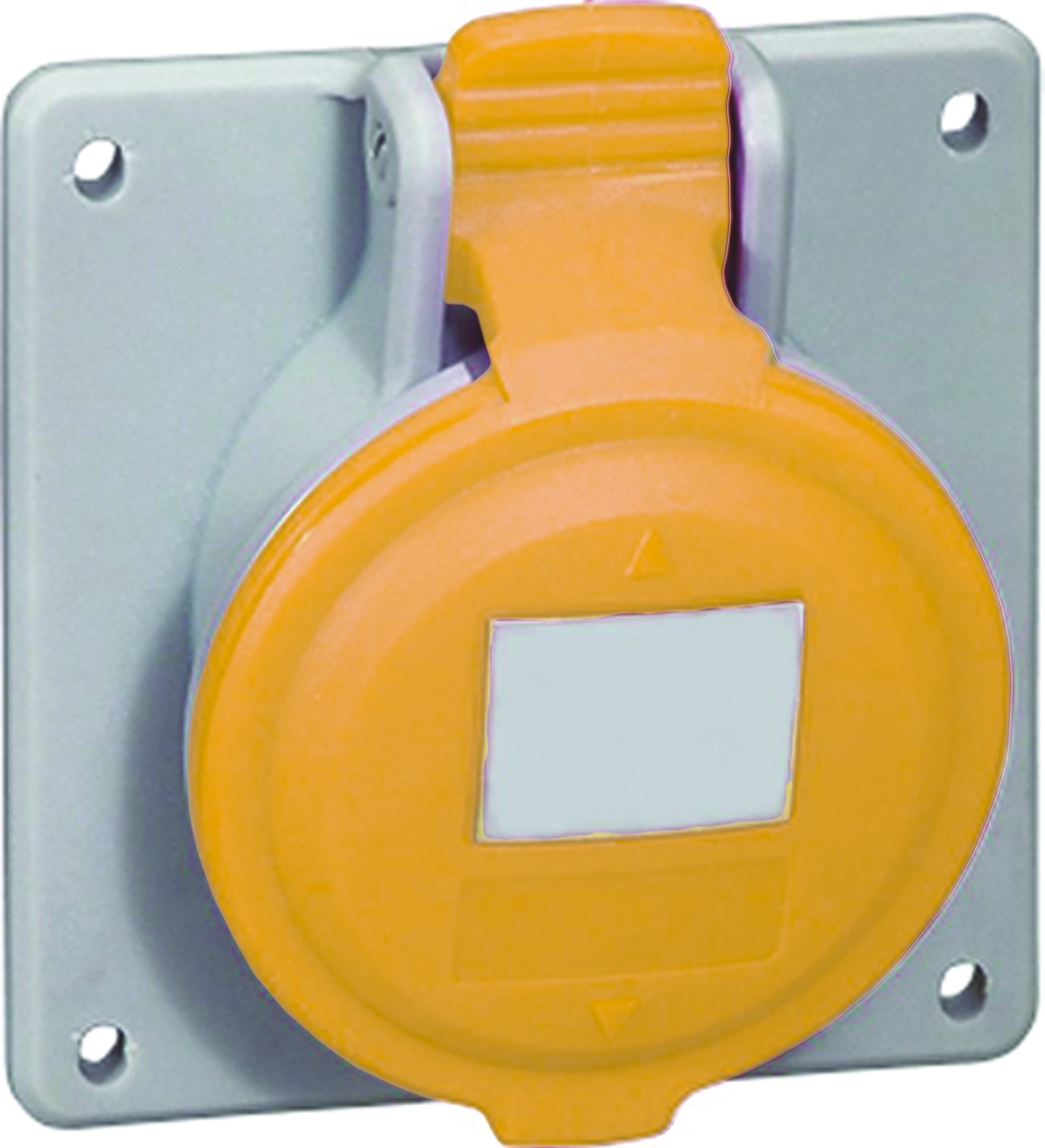 Legrand, P17 Tempra Pro IP44 Yellow Panel Mount 2P + E Industrial Power Socket, Rated At 16A, 110 V