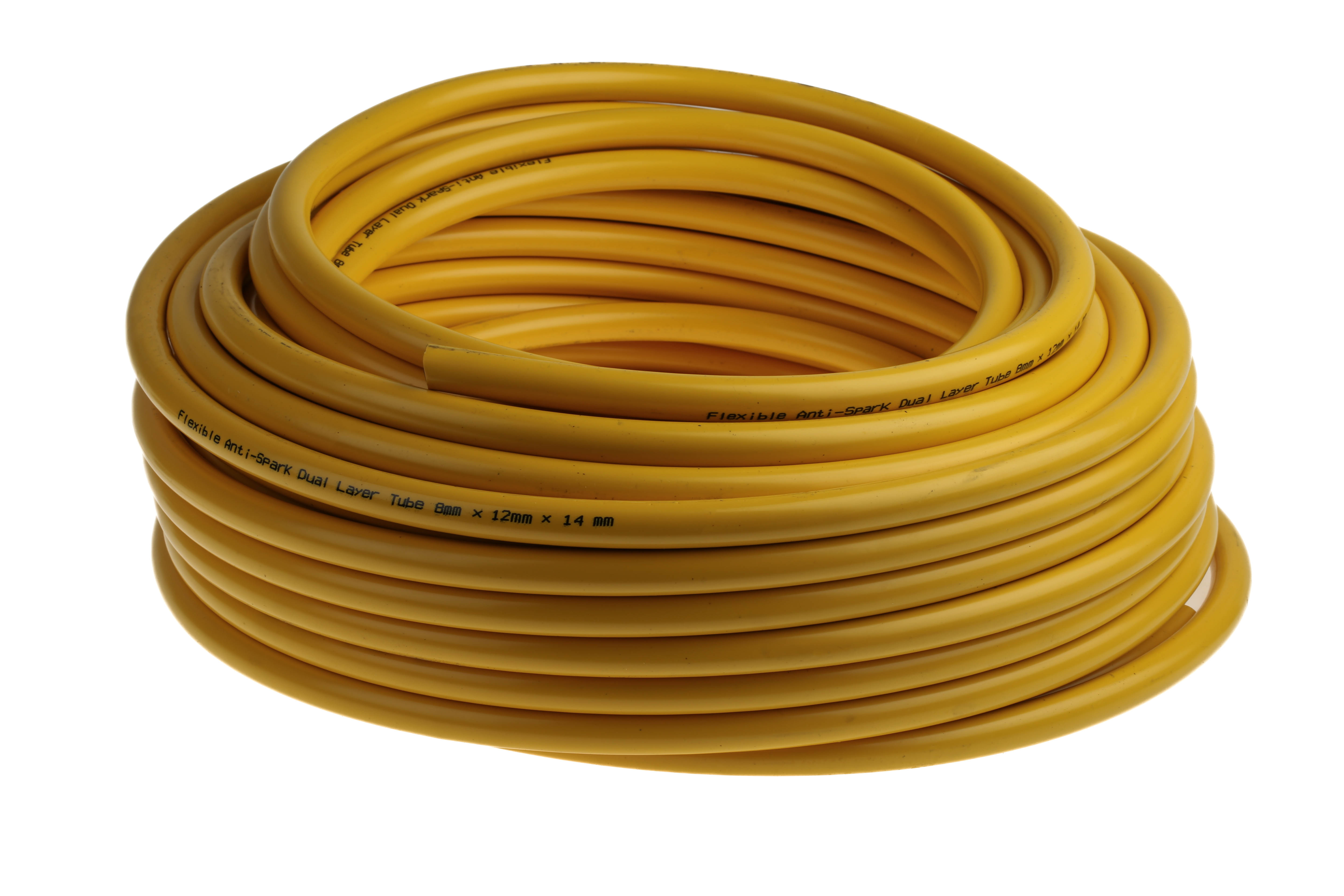 RS PRO Compressed Air Pipe Yellow PUR, PVC 12mm x 30m