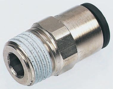 Legris LF3000 Series Straight Threaded Adaptor, R 3/8 Male to Push In 14 mm, Threaded-to-Tube Connection Style