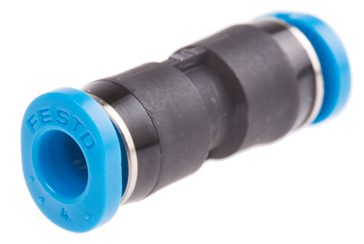 Festo QSM Series Straight Tube-to-Tube Adaptor, Push In 4 mm to Push In 4 mm, Tube-to-Tube Connection Style, 153324
