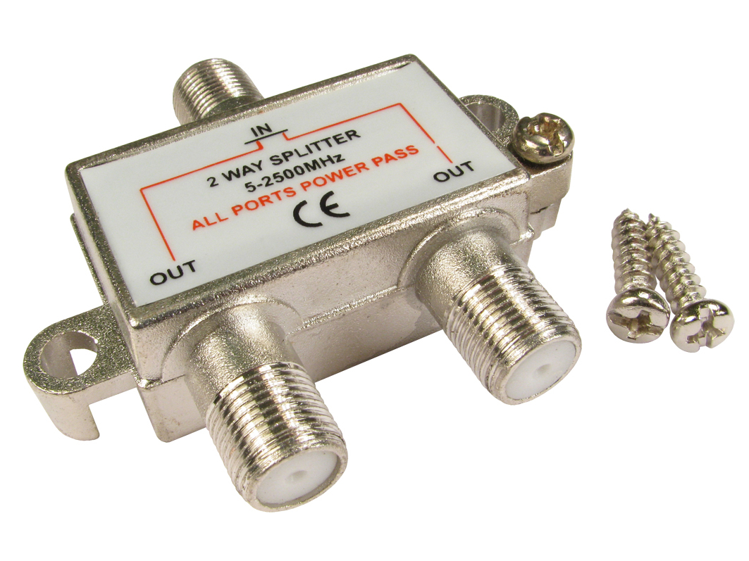 RS PRO F Connector/F Connector RF Splitter 1 x F Connector, 2 x F Connector, Frequency 5 → 2500MHz, RF Coaxial