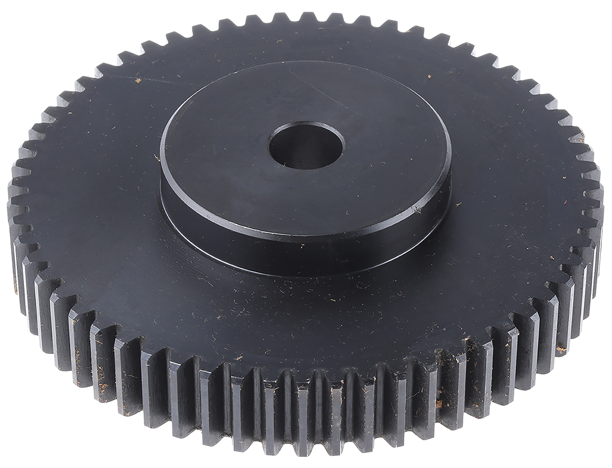 RS PRO Steel 60 Teeth Spur Gear, 2 Module, 15mm Bore Diam, 120mm Pitch Diam, 60mm Hub Diam