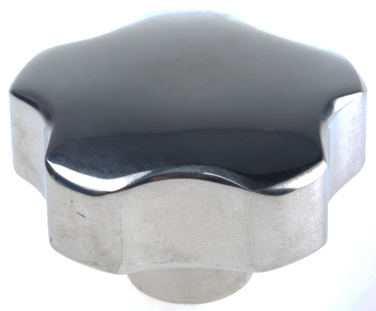 RS PRO Silver Multiple Lobes Clamping Knob, M8, Threaded Hole