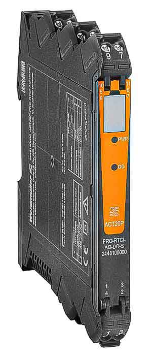 Weidmuller ACT20P Series Signal Conditioner, RTD Input, Current, Relay Output, 230 V ac, 24 → 230V dc Supply