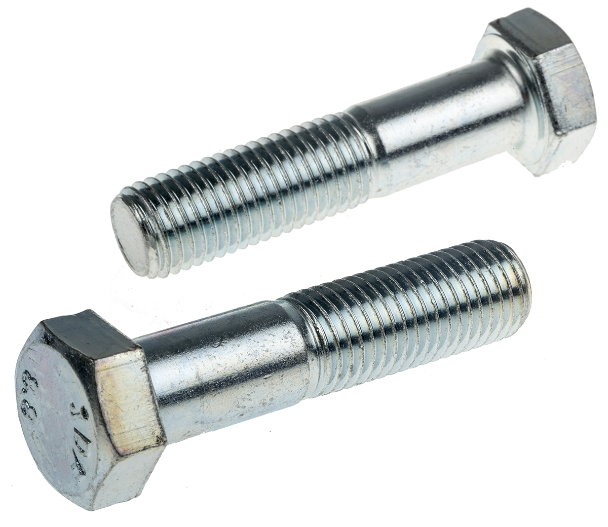 RS PRO Bright Zinc Plated Steel, Hex Bolt, M16 x 70mm