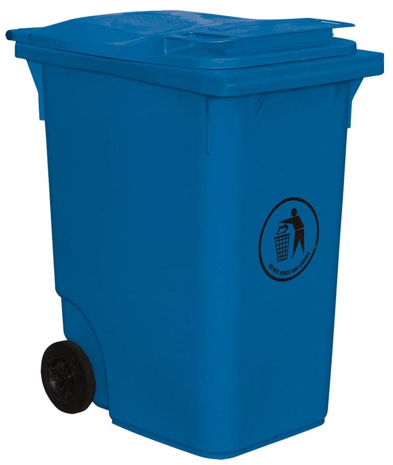 RS PRO 360L Blue Flip Polyethylene Waste Bin