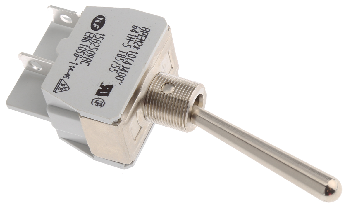 APEM Toggle Switch, Panel Mount, On-Off, DPDT, Solder Terminal