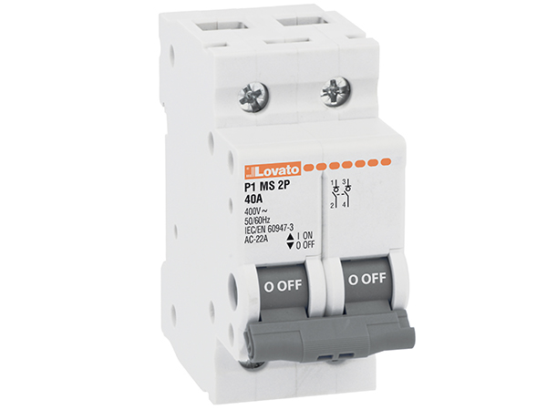 Lovato 2P Pole DIN Rail Switch Disconnector - 40A Maximum Current