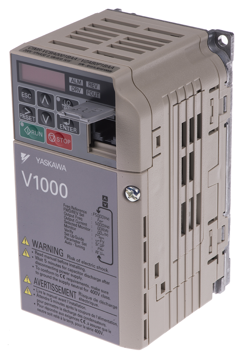 Omron Inverter Drive, 0.18 kW, 1 Phase, 230 V, 800 mA, V1000 Series