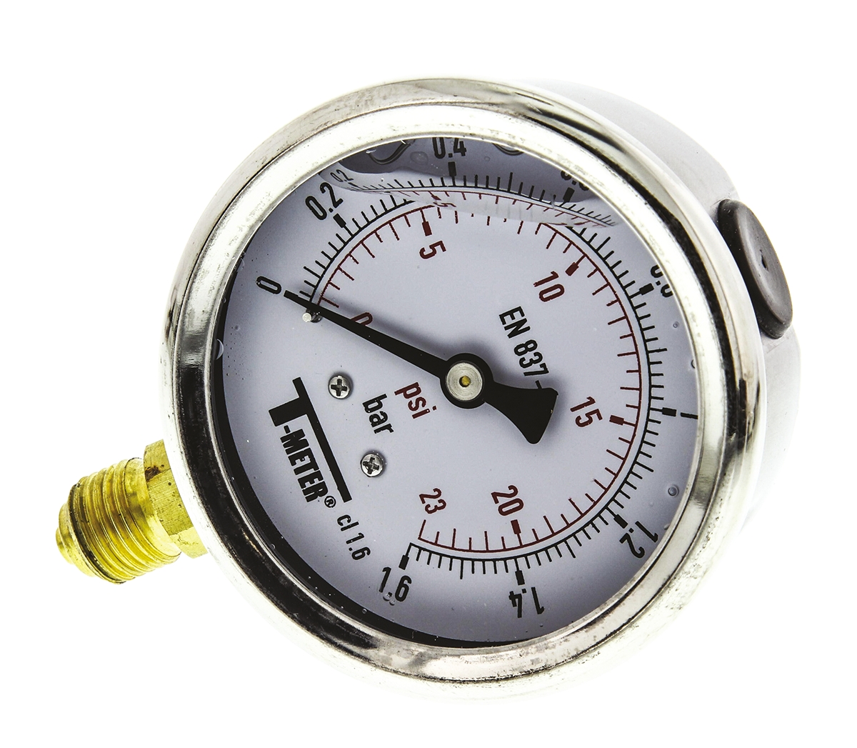 Sferaco G 1/4 Analogue Pressure Gauge 1.6bar Bottom Entry 63mm Outside Diameter