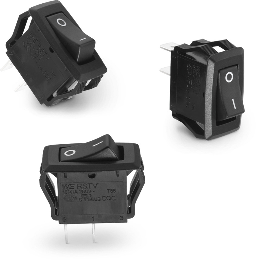 Wurth Elektronik SPST, On-Off Rocker Switch Panel Mount