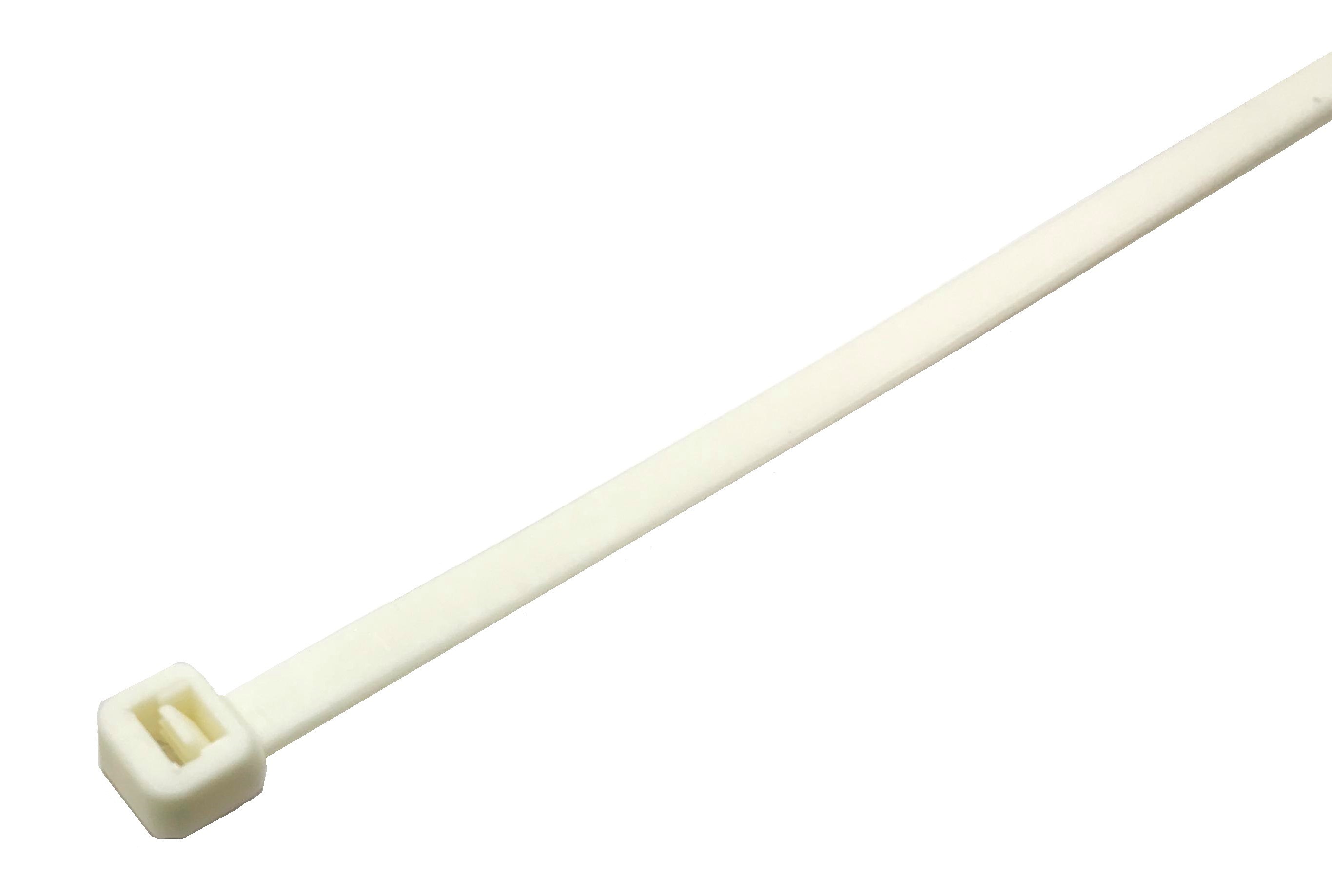 RS PRO Cable Tie, 100mm x 2.5 mm, White Nylon, Pk-250