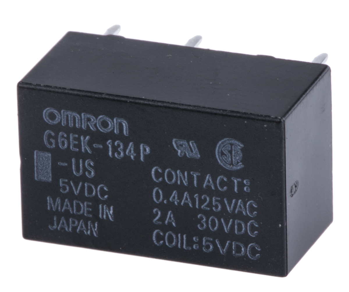 Omron PCB Mount Latching Signal Relay, 5V dc Coil, 3A Switching Current, SPDT
