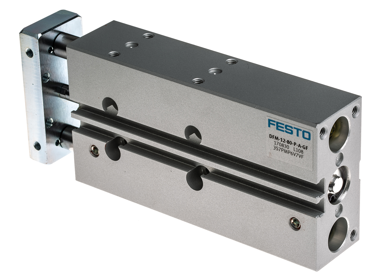 Festo Pneumatic Guided Cylinder - 170830, 12mm Bore, 80mm Stroke, DFM Series, Double Acting