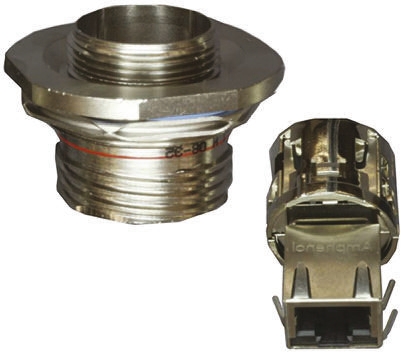 Amphenol Socapex RJFTV Series Female RJ45 Connector, Jam Nut, Cat5e Straight 1 Port 8 -Way