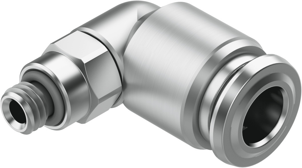 Festo NPQR Series Elbow Threaded-toTube Adaptor, M5 to 6 mm, Threaded-to-Tube Connection Style, 8098626