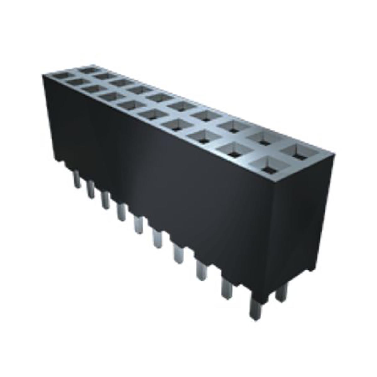Samtec SQW Series Straight Surface Mount PCB Socket, 26-Contact, 2-Row, 2mm Pitch, Solder Termination