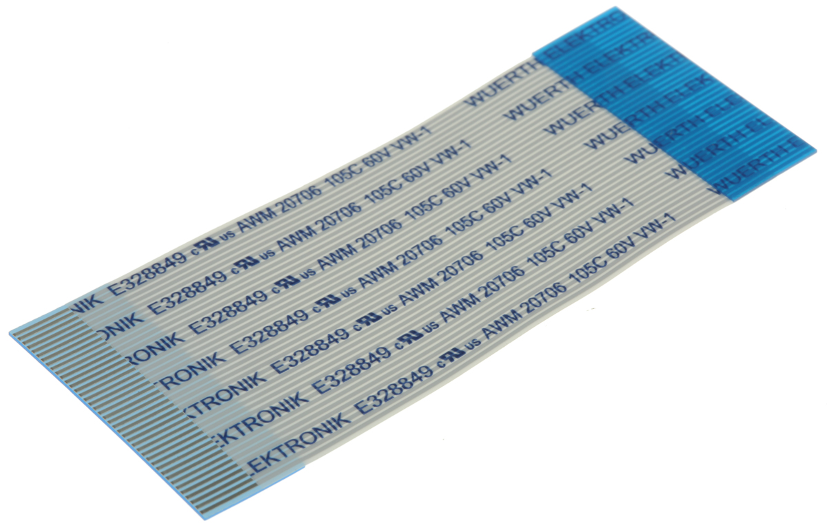 Wurth Elektronik 6877 Series FFC Ribbon Cable, 40-Way, 0.5mm Pitch, 50mm Length
