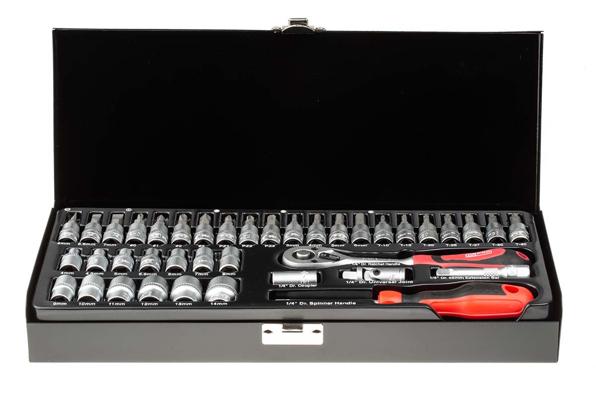 RS PRO 39-Piece Metric 1/4 in Standard Socket/Bit Set with Ratchet