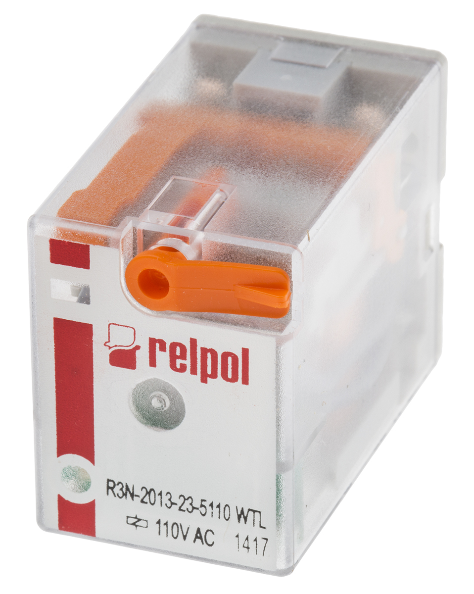 Relpol Plug In Power Relay, 110V ac Coil, 10A Switching Current, 3PDT