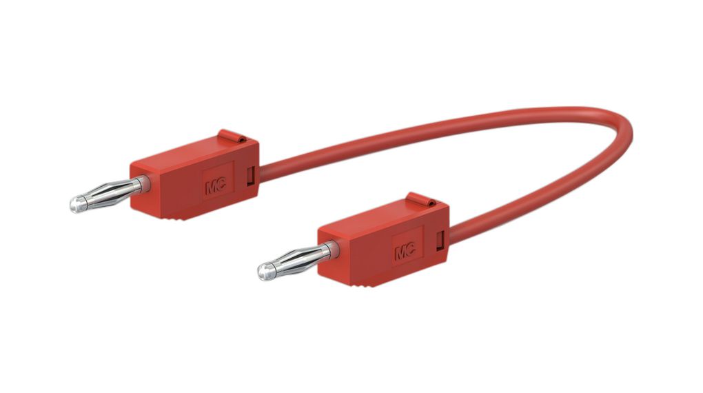 Staubli Test lead, 10A, 30 → 60V, Red, 60cm Lead Length